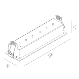 SPOT DE EMBUTIR LED PICCO ORIENTÁVEL RETANGULAR COM BORDA 12° 6 FOCOS 2700K 7W ALUMÍNIO | INTERLIGHT 4583-FE-S