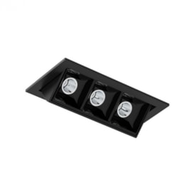 SPOT DE EMBUTIR LED PICCO ORIENTÁVEL RETANGULAR COM BORDA 48° IRC 90 3 FOCOS 4000K 7W BIVOLT 9,9X5,2X4,3CM ALUMÍNIO | INTERLIGHT 4582-AM-N