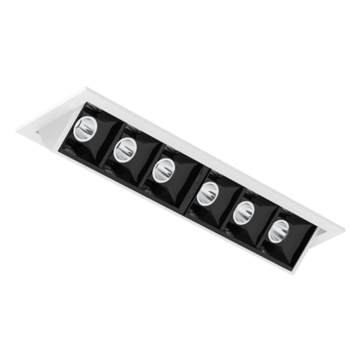 SPOT DE EMBUTIR LED PICCO ORIENTÁVEL RETANGULAR COM BORDA 48° IRC 90 6 FOCOS 2700K 14W BIVOLT ALUMÍNIO | INTERLIGHT 4583-MA-S SPOT DE EMBUTIR LED PICCO ORIENTÁVEL RETANGULAR COM BORDA 48° IRC 90 6 FOCOS 2700K 14W BIVOLT ALUMÍNIO | INTERLIGHT 4583-MA-S