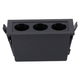 SPOT DE EMBUTIR LED POWERUS 3 FOCOS IRC 90 3000K 6W BIVOLT 5X9,5CM ALUMÍNIO PRETO | NORDECOR 6374 SPOT DE EMBUTIR LED POWERUS 3 FOCOS IRC 90 3000K 6W BIVOLT 5X9,5CM ALUMÍNIO PRETO | NORDECOR 6374
