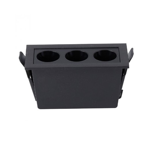 SPOT DE EMBUTIR LED POWERUS 3 FOCOS IRC 90 3000K 6W BIVOLT 5X9,5CM ALUMÍNIO PRETO | NORDECOR 6374 SPOT DE EMBUTIR LED POWERUS 3 FOCOS IRC 90 3000K 6W BIVOLT 5X9,5CM ALUMÍNIO PRETO | NORDECOR 6374