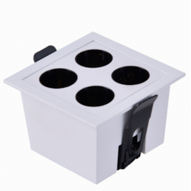 SPOT DE EMBUTIR LED POWERUS 4 FOCOS IRC 90 3000K 8W BIVOLT 7,5X7,5X5CM BRANCO | NORDECOR 6379 SPOT DE EMBUTIR LED POWERUS 4 FOCOS IRC 90 3000K 8W BIVOLT 7,5X7,5X5CM BRANCO | NORDECOR 6379