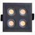 SPOT DE EMBUTIR LED POWERUS 4 FOCOS IRC 90 3000K 8W BIVOLT 7,5X7,5X5CM  PRETO | NORDECOR 6380 SPOT DE EMBUTIR LED POWERUS 4 FOCOS IRC 90 3000K 8W BIVOLT 7,5X7,5X5CM  PRETO | NORDECOR 6380