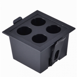 SPOT DE EMBUTIR LED POWERUS 4 FOCOS IRC 90 3000K 8W BIVOLT 7,5X7,5X5CM  PRETO | NORDECOR 6380 SPOT DE EMBUTIR LED POWERUS 4 FOCOS IRC 90 3000K 8W BIVOLT 7,5X7,5X5CM  PRETO | NORDECOR 6380