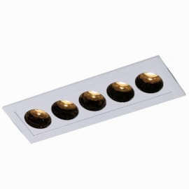 SPOT DE EMBUTIR LED POWERUS 5 FOCOS IRC 90 3000K 10W BIVOLT 5X14,5CM ALUMÍNIO BRANCO | NORDECOR 6375 SPOT DE EMBUTIR LED POWERUS 5 FOCOS IRC 90 3000K 10W BIVOLT 5X14,5CM ALUMÍNIO BRANCO | NORDECOR 6375