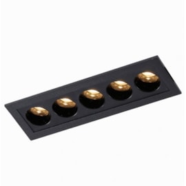 SPOT DE EMBUTIR LED POWERUS 5 FOCOS IRC 90 3000K 10W BIVOLT 5X14,5CM ALUMÍNIO PRETO | NORDECOR 6376 SPOT DE EMBUTIR LED POWERUS 5 FOCOS IRC 90 3000K 10W BIVOLT 5X14,5CM ALUMÍNIO PRETO | NORDECOR 6376