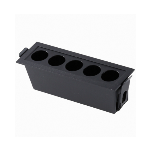 SPOT DE EMBUTIR LED POWERUS 5 FOCOS IRC 90 3000K 10W BIVOLT 5X14,5CM ALUMÍNIO PRETO | NORDECOR 6376 SPOT DE EMBUTIR LED POWERUS 5 FOCOS IRC 90 3000K 10W BIVOLT 5X14,5CM ALUMÍNIO PRETO | NORDECOR 6376