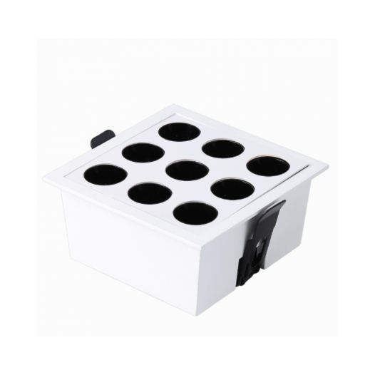 SPOT DE EMBUTIR LED POWERUS 9 FOCOS IRC 90 3000K 18W BIVOLT 10,5X10,5X5CM BRANCO | NORDECOR 6381 SPOT DE EMBUTIR LED POWERUS 9 FOCOS IRC 90 3000K 18W BIVOLT 10,5X10,5X5CM BRANCO | NORDECOR 6381