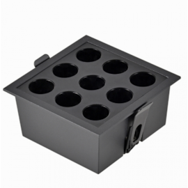 SPOT DE EMBUTIR LED POWERUS 9 FOCOS IRC 90 3000K 18W BIVOLT 10,5X10,5X5CM PRETO | NORDECOR 6382 SPOT DE EMBUTIR LED POWERUS 9 FOCOS IRC 90 3000K 18W BIVOLT 10,5X10,5X5CM PRETO | NORDECOR 6382