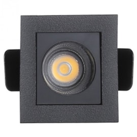 SPOT DE EMBUTIR LED POWERUS IRC 90 3000K 2W BIVOLT 4,5X4,5X5CM ALUMÍNIO PRETO | NORDECOR 6370