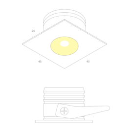 SPOT DE EMBUTIR LED QUADRADO 1,5W ALUMÍNIO | MISTERLED SLED1100-1