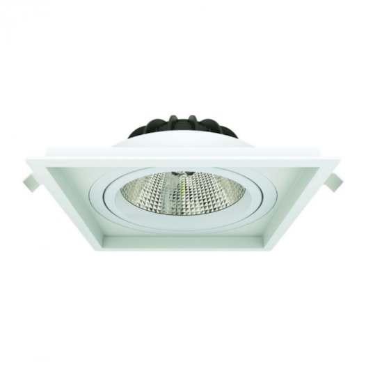 SPOT DE EMBUTIR LED QUADRADO BIVOLT 10º 10W 3000K | INTERLIGHT IL-DB06-ECO-FE-W