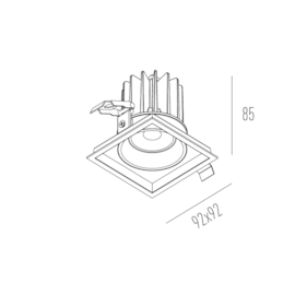 SPOT DE EMBUTIR LED QUADRADO BIVOLT 30º 6W 3000K | INTERLIGHT IL-DW02