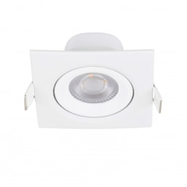 SPOT DE EMBUTIR LED QUADRADO FOCO DIRECIONÁVEL 3000K 3W BIVOLT 7,5X7,5X4CM ABS BRANCO | GAYA 9977