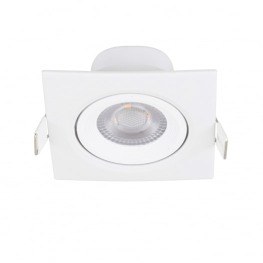 SPOT DE EMBUTIR LED QUADRADO FOCO DIRECIONÁVEL 3000K 3W BIVOLT 7,5X7,5X4CM ABS BRANCO | GAYA 9977 SPOT DE EMBUTIR LED QUADRADO FOCO DIRECIONÁVEL 3000K 3W BIVOLT 7,5X7,5X4CM ABS BRANCO | GAYA 9977
