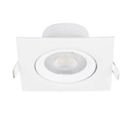 SPOT DE EMBUTIR LED QUADRADO FOCO DIRECIONÁVEL 3000K 5W BIVOLT 9X9X4CM ABS BRANCO | GAYA 9980