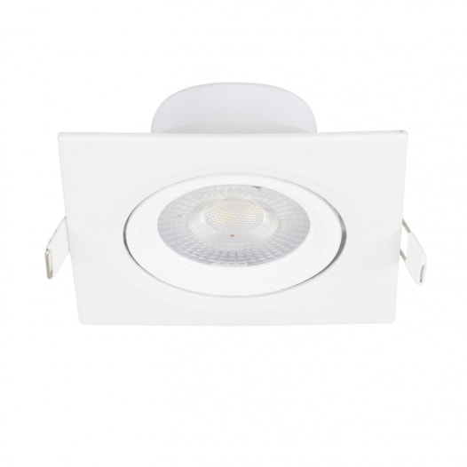 SPOT DE EMBUTIR LED QUADRADO FOCO DIRECIONÁVEL 3000K 5W BIVOLT 9X9X4CM ABS BRANCO | GAYA 9980 SPOT DE EMBUTIR LED QUADRADO FOCO DIRECIONÁVEL 3000K 5W BIVOLT 9X9X4CM ABS BRANCO | GAYA 9980