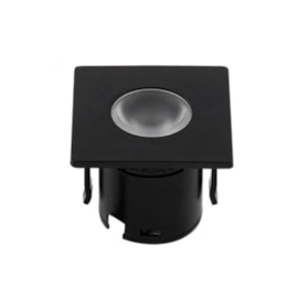 SPOT DE EMBUTIR LED QUADRADO PARA MOVELARIA MDF 3000K 1W BIVOLT 3,5X3,5X2,9CM ABS PRETO | SKYLIGHT SKY-1001Q/PT