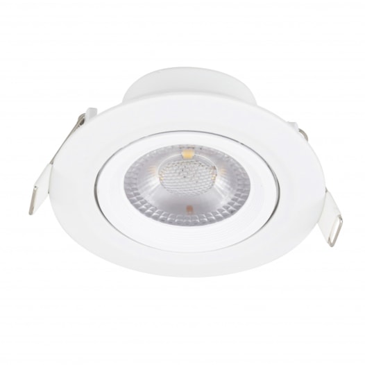 SPOT DE EMBUTIR LED REDONDO FOCO DIRECIONÁVEL 3000K 3W BIVOLT Ø7,5X4CM ABS BRANCO | GAYA 9965