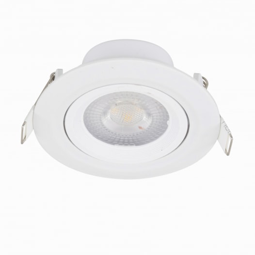 SPOT DE EMBUTIR LED REDONDO FOCO DIRECIONÁVEL 3000K 5W BIVOLT Ø9X4CM ABS BRANCO | GAYA 9968