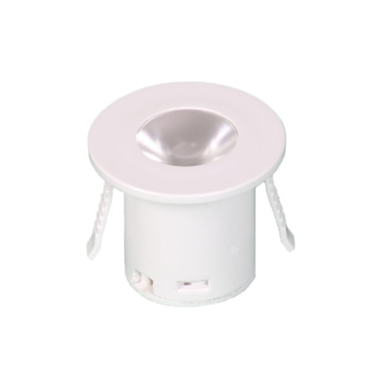 SPOT DE EMBUTIR LED REDONDO PARA MOVELARIA MDF 3000K 1W BIVOLT Ø3,5X2,9CM ABS BRANCO | SKYLIGHT SKY-1001R/BR