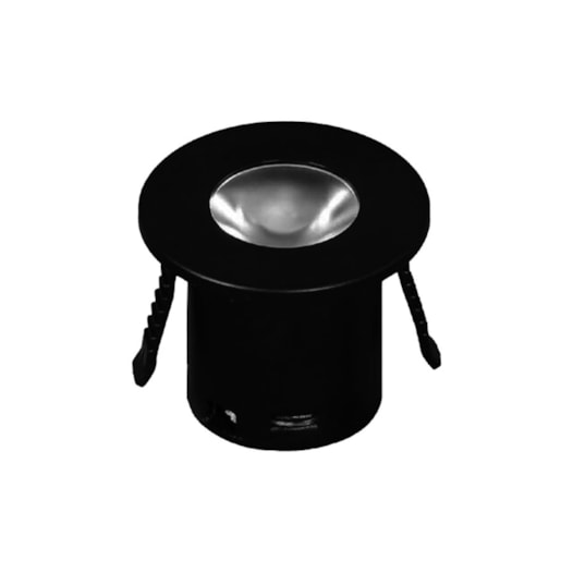 SPOT DE EMBUTIR LED REDONDO PARA MOVELARIA MDF 3000K 1W BIVOLT Ø3,5X2,9CM ABS PRETO | SKYLIGHT SKY-1001R/PTO