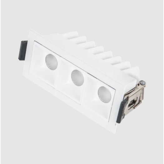 Spot de Embutir LED Vigo Retangular 3 Focos 2700K 6W Bivolt 10,5x4 ...