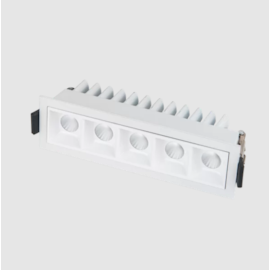 SPOT DE EMBUTIR LED VIGO RETANGULAR 5 FOCOS 2700K 10W BIVOLT 14,5X4,5X5CM ALUMÍNIO E POLICARBONATO BRANCO | PIX ILUMINAÇ
