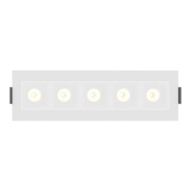 SPOT DE EMBUTIR LED VIGO RETANGULAR 5 FOCOS 2700K 10W BIVOLT 14,5X4,5X5CM ALUMÍNIO E POLICARBONATO BRANCO | PIX ILUMINAÇ