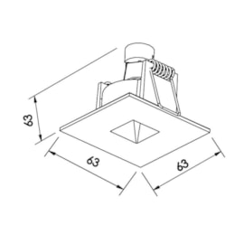 SPOT DE EMBUTIR LISSE PIN QUADRADO OLHO DE MOSCOU MINI DICROICA 6,3X6,3X7CM ALUMÍNIO | NEWLINE B50931