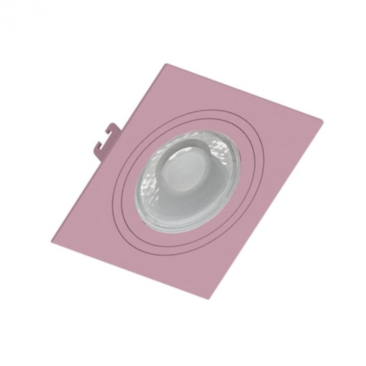 SPOT DE EMBUTIR MACARON FACE PLANA QUADRADO PAR20 ROSA | SAVEENERGY SE-330.2483