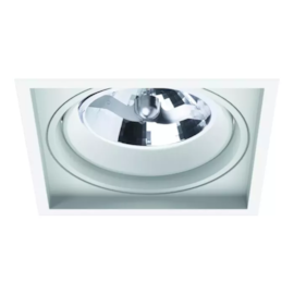 SPOT DE EMBUTIR MICRO BORDA RECUADA AR111 15,5X15,5X5,3CM ALUMÍNIO | INTERLIGHT IL 4730-GZ-BM