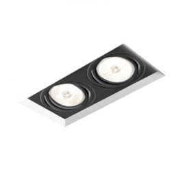 SPOT DE EMBUTIR NO FRAME II RETANGULAR DUPLO AR70 19,8X9,6X10CM ALUMÍNIO | NEWLINE IN61342 SPOT DE EMBUTIR NO FRAME II RETANGULAR DUPLO AR70 19,8X9,6X10CM ALUMÍNIO | NEWLINE IN61342