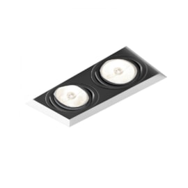 SPOT DE EMBUTIR NO FRAME II RETANGULAR DUPLO DICROICA PAR16 19,8X9,6X9CM ALUMÍNIO | NEWLINE IN60322 SPOT DE EMBUTIR NO FRAME II RETANGULAR DUPLO DICROICA PAR16 19,8X9,6X9CM ALUMÍNIO | NEWLINE IN60322