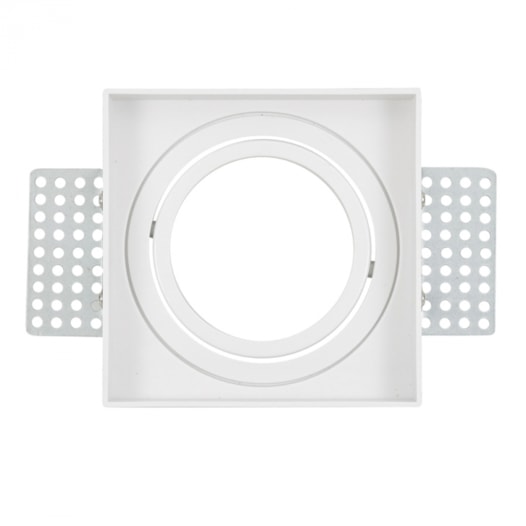 SPOT DE EMBUTIR NO FRAME QUADRADO DIRECIONÁVEL AR111 15X15X3,6CM PVC BRANCO | GAYA 8272