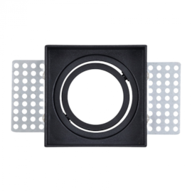 SPOT DE EMBUTIR NO FRAME QUADRADO DIRECIONÁVEL DICROICA PAR16 8X8X3CM PVC PRETO | GAYA 8265 SPOT DE EMBUTIR NO FRAME QUADRADO DIRECIONÁVEL DICROICA PAR16 8X8X3CM PVC PRETO | GAYA 8265