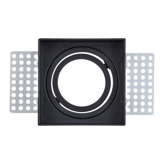 SPOT DE EMBUTIR NO FRAME QUADRADO DIRECIONÁVEL DICROICA PAR16 8X8X3CM PVC PRETO | GAYA 8265 SPOT DE EMBUTIR NO FRAME QUADRADO DIRECIONÁVEL DICROICA PAR16 8X8X3CM PVC PRETO | GAYA 8265