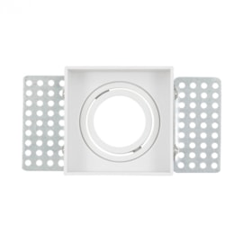 SPOT DE EMBUTIR NO FRAME QUADRADO DIRECIONÁVEL MINI DICROICA 6,5X6,5X3CM PVC BRANCO | GAYA 8262