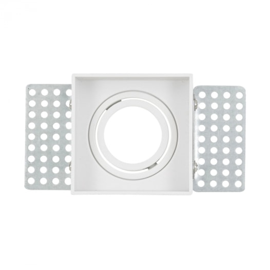 SPOT DE EMBUTIR NO FRAME QUADRADO DIRECIONÁVEL MINI DICROICA 6,5X6,5X3CM PVC BRANCO | GAYA 8262