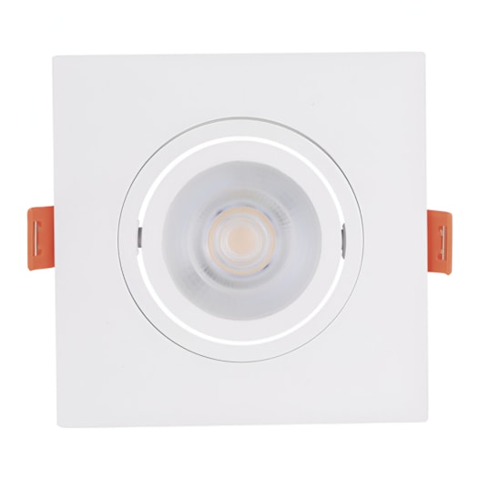 SPOT DE EMBUTIR PLANO QUADRADO 10,2X10,2X2,5CM POLICARBONATO BRANCO | NORDECOR 6290