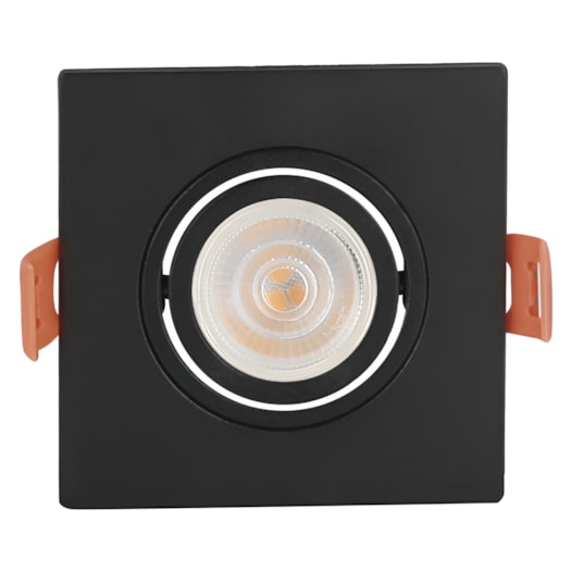 SPOT DE EMBUTIR PLANO QUADRADO 10,2X10,2X2,5CM POLICARBONATO PRETO | NORDECOR 6291 SPOT DE EMBUTIR PLANO QUADRADO 10,2X10,2X2,5CM POLICARBONATO PRETO | NORDECOR 6291