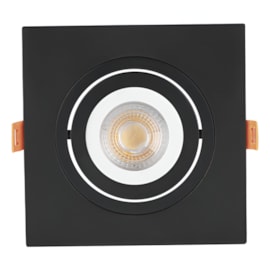 SPOT DE EMBUTIR PLANO QUADRADO 13X13X2,7CM POLICARBONATO PRETO | NORDECOR 6293 SPOT DE EMBUTIR PLANO QUADRADO 13X13X2,7CM POLICARBONATO PRETO | NORDECOR 6293