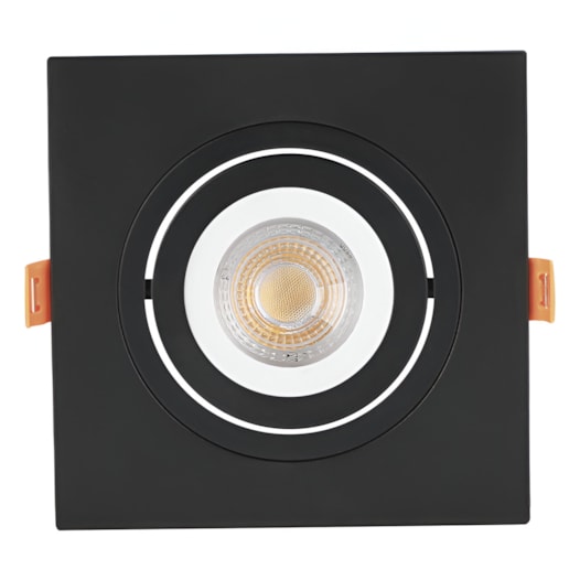 SPOT DE EMBUTIR PLANO QUADRADO 13X13X2,7CM POLICARBONATO PRETO | NORDECOR 6293 SPOT DE EMBUTIR PLANO QUADRADO 13X13X2,7CM POLICARBONATO PRETO | NORDECOR 6293