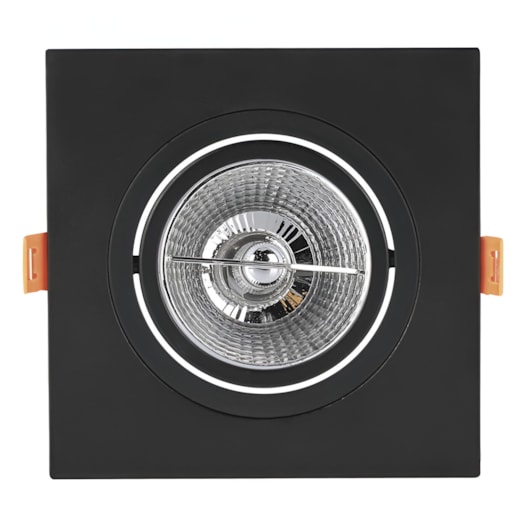 SPOT DE EMBUTIR PLANO QUADRADO 13X13X2,7CM POLICARBONATO PRETO | NORDECOR 6297 SPOT DE EMBUTIR PLANO QUADRADO 13X13X2,7CM POLICARBONATO PRETO | NORDECOR 6297