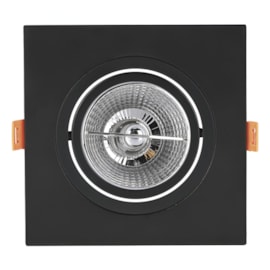 SPOT DE EMBUTIR PLANO QUADRADO 13X13X2,7CM POLICARBONATO PRETO | NORDECOR 6297 SPOT DE EMBUTIR PLANO QUADRADO 13X13X2,7CM POLICARBONATO PRETO | NORDECOR 6297