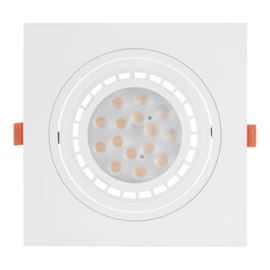 SPOT DE EMBUTIR PLANO QUADRADO 17X17X2,5CM POLICARBONATO BRANCO | NORDECOR 6298 SPOT DE EMBUTIR PLANO QUADRADO 17X17X2,5CM POLICARBONATO BRANCO | NORDECOR 6298