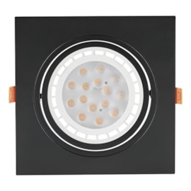 SPOT DE EMBUTIR PLANO QUADRADO 17X17X2,5CM POLICARBONATO PRETO | NORDECOR 6299 SPOT DE EMBUTIR PLANO QUADRADO 17X17X2,5CM POLICARBONATO PRETO | NORDECOR 6299