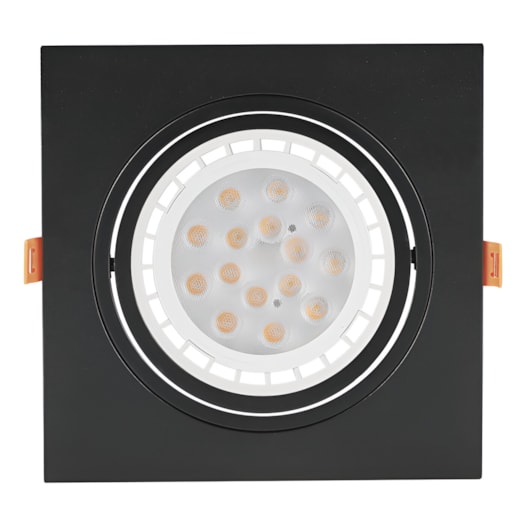 SPOT DE EMBUTIR PLANO QUADRADO 17X17X2,5CM POLICARBONATO PRETO | NORDECOR 6299 SPOT DE EMBUTIR PLANO QUADRADO 17X17X2,5CM POLICARBONATO PRETO | NORDECOR 6299