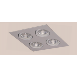 SPOT DE EMBUTIR QUADRADO 13,5X13,5X4CM 4X MR11 GZ10 ALUMÍNIO | BELLUCE G8005