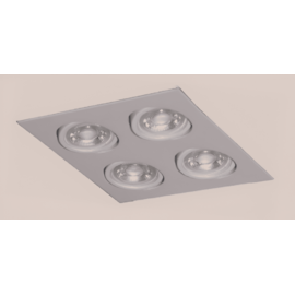 SPOT DE EMBUTIR QUADRADO 25,5X25,5X11,5CM 4X PAR30 E27 ALUMÍNIO | BELLUCE G8504